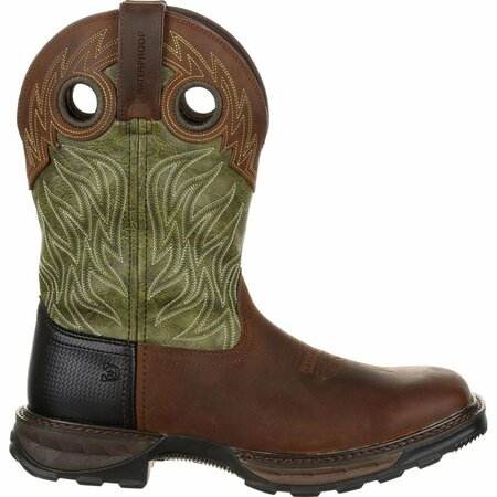 Durango Maverick XP Waterproof Western Work Boot, OILED BROWN/FOREST GREEN, W, Size 8 DDB0177
